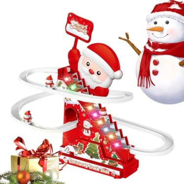 Imagem de Brinquedo Escorregador,Escorregador Elétrico de Subida do Pai Natal - Carrossel Elétrico do de Neve com Música e Luz para Meninos Meninas Crianças Brincar em Casa Interior Exterior
