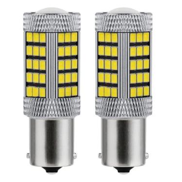 Imagem de HVZUM Lâmpada LED 1156 atualizada, lâmpadas LED super brilhantes, luzes de ré, 1500 lúmens, com lente de projetor. Luz traseira reversa de reserva, pacote com 2, branco 6000K, 12V-30V