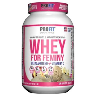 Imagem de Whey Protein For Feminy 907g Pote Proteína Isolada e Concentrada Betacaroteno + Vitamina C - Profit (Pote 907g, Baunilha)