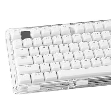 Imagem de GEKUCAP Teclas brancas transparentes, 135 teclas, perfil MDA, brilho fofo, conjunto de teclas personalizadas para teclado mecânico Cherry Gateron MX 61/68/84/87/98/100 Cherry Gateron MX