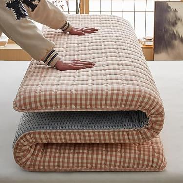 Imagem de Colchão Futo De Tamanho Completo De 5 Cm De Espessura, Colchão De Piso Jacquard Cotto Japaese, Colchão De Dormir De Dormir Slip Studet Dormitório Topper Foldig Mat, Blue, 80x190cm/31x75"