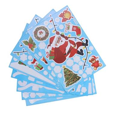 Imagem de ZJchao 8pcs Janela de Natal Cabras, Adesivos de Natal, Operação Simples de Produção DIY Aparência Fofa Fina Acabamento para Colar na Janela, Vidro e Portas
