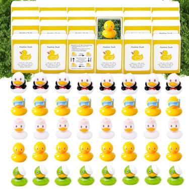 Imagem de 50 Set Positive Duck Gifts Bulk Employee Appreciation Gifts Box Breathing Gift Bulk for Coworker Team Back to Desk Pets Thank You Teacher Duck Ornaments with Cheer up Card Box