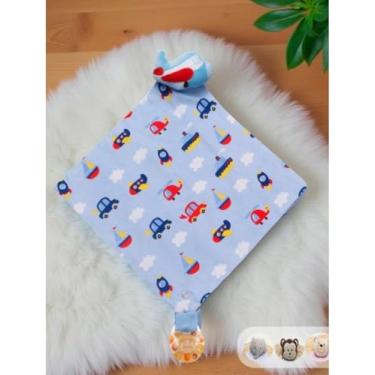 Imagem de Naninha De Bebê Com Prendedor De Chupeta Menina Menino(Avião)