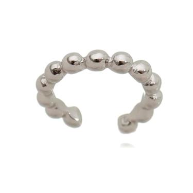 Imagem de Drusi Semi Joias, Brinco Piercing Fake Argolinha Mini Bolinhas Ródio Branco