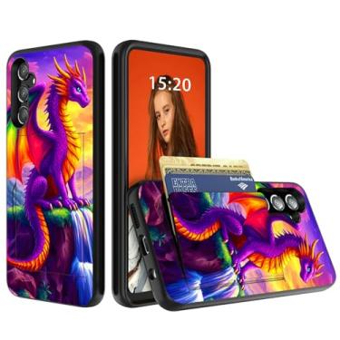 Imagem de Dikoer Capa carteira para Samsung Galaxy A16 5G de 6,7 polegadas [loja 3 cartões], suporte para cartão de crédito resistente para identidade, capa rígida de policarbonato à prova de choque, proteção
