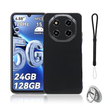 Imagem de NOUKAJU Capa para Blackview Shark 6, capa protetora de TPU, função de suporte, suporte ajustável, antiqueda, à prova de choque, capa protetora para Blackview Shark6 (preto)