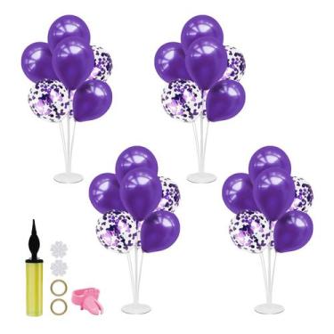 Imagem de Conjunto de suporte de balão ZJDHPTY roxo para decoração de festa