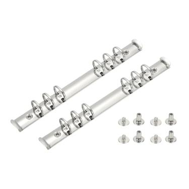 Imagem de PATIKIL A5 Mecanismos de fichário de 6 orifícios, 2 conjuntos de 2 anéis de substituição de 2 cm, organizador de fichário de folhas soltas com interruptores para organizadores, pasta de armazenamento