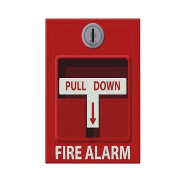 Imagem de LOLREAI Capas decorativas para interruptor de luz vermelha alarme de incêndio novidade 1 gangue sem dispositivo capas de tomada em branco único placa de parede placa de interruptor de luz placa