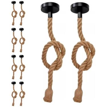 Imagem de Kit 10x Pendente Corda Retrô Vintage Rústico 1,5 Metros E27