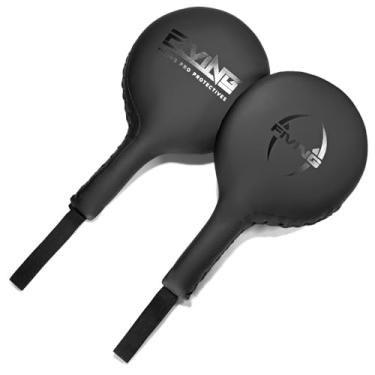 Imagem de KUANG QUAN Pacote com 2 almofadas de boxe, pás de boxe, alvo, almofadas de treinamento, equipamento de treinamento de artes marciais, para crianças adolescentes e Taekwondo MMA Muay Thai Kickboxing