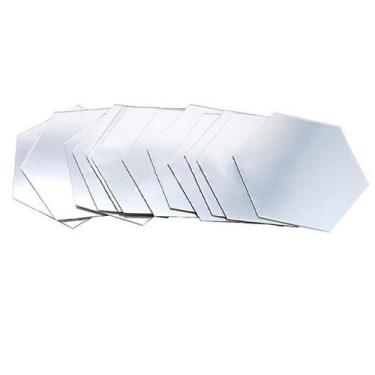 Imagem de 12pcs 3d espelho hexágono vinil removível adesivo de parede decalque d