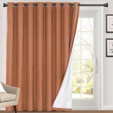Imagem de Cortinas Blackout PrinceDeco 100% Blackout 250x275cm Laranja