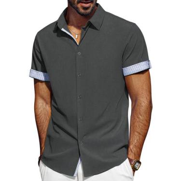 Imagem de Camisa masculina PJ PAUL JONES com botões, manga curta, casual