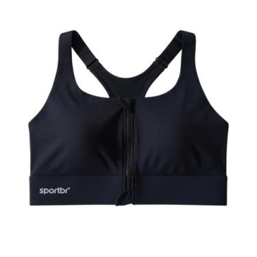 Imagem de Top de Alta Sustentação com Zíper e Bojo SPORTBR - Preto, M