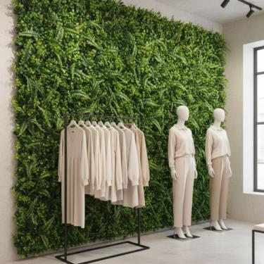 Imagem de 18 Painéis de Folhas Artificiais Realistas Placa de Folhagem Mista 3D 