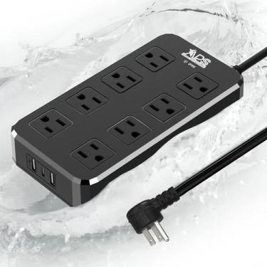 Imagem de Power Strip APS de 8 tomadas de 6 pés com 3 USB (1 USB-C) à prova d'ág