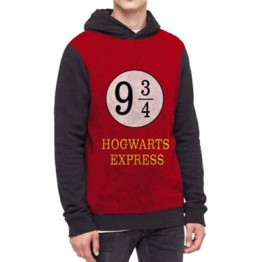 Imagem de Moletom Com Capuz Filme Harry Potter 9 3/4 Ref:403 - smoke, Preto, GG