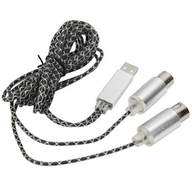 Imagem de aqxreight 70,9in Cabo MIDI para USB Cabo Converter In-Out Com Indicador Light FTP Processando Chip Metal Shell