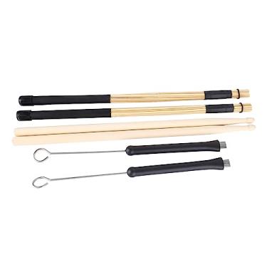 Imagem de Pilipane Conjunto de escovas de bengala de bateria de madeira resistente para bateristas iniciantes e estudantes