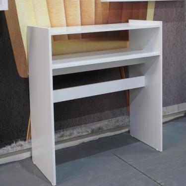 Imagem de Mesa Escrivaninha 100% MDF Manicure Prateleira Decorativa Branco