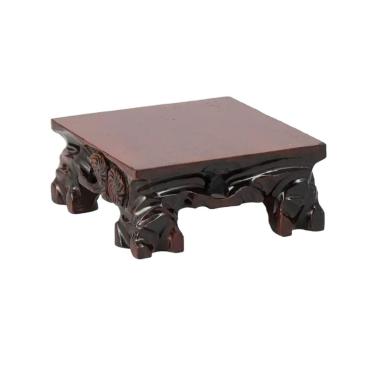 Imagem de Base de suporte de exibição Vaso de flores quadrado com base curta e enfeites madeira pedras estranhas prateleira exposição bonsai(Grande)