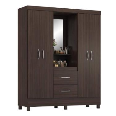 Imagem de Guarda Roupa Capelinha Lord 4 Portas Com Espelho Café Touch Demóbile Café Touch
