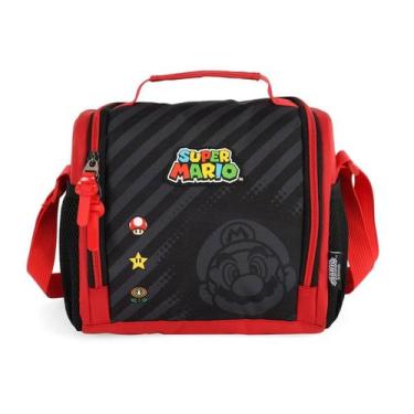 Imagem de Lancheira Térmica Escolar Juvenil Super Mario Bros - Luxcel, Vermelho