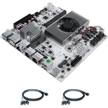Imagem de 1 placa mãe 10G 2*i226-V 2.5G 3LAN N350 NAS 8*SATA3.0(2*SFF 8643) 2*M.2 NVMe 1*DDR5 PCI-E x4 Slot USB3.2+Tipo-C 10Gbp Soft Router ITX Mainboard M.2 E_Key WiFi HDMI/DP1.4 Suporta 4K a 60 Hz