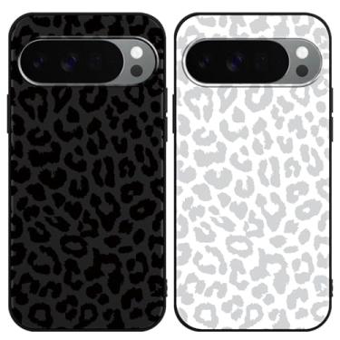 Imagem de RUMDEY Pacote com 2 capas fofas com estampa de guepardo para Google Pixel 10 Pro XL de 6,8 polegadas, capas luxuosas com design de estampa de leopardo de silicone macio TPU à prova de choque para