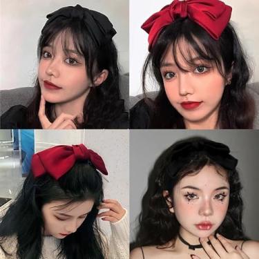 Imagem de Bandanas grandes com laço para mulheres, meninas, com laço para cabelos finos e grossos, acessórios para festa de Natal e Halloween, conjunto de 2 peças