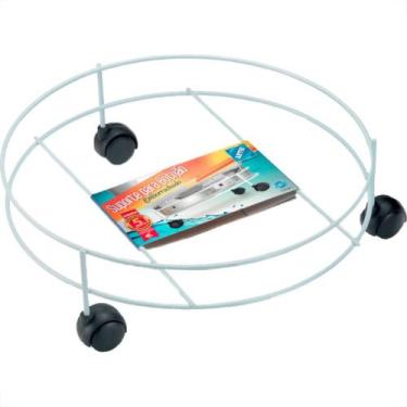 Imagem de Suporte Multiuso Para Botijao/Vaso/Galao Com Rodizio Arthi Branco - 20