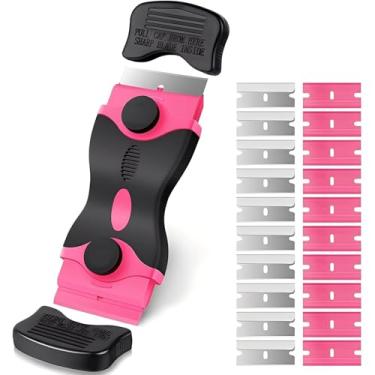 Imagem de Raspador de lâmina de barbear com 20 lâminas, raspador de fogão de vidro para porta de forno, raspador de fogão, tinta de limpeza de raspador de vidro (HUCP-GJ-STCD-fen1010)