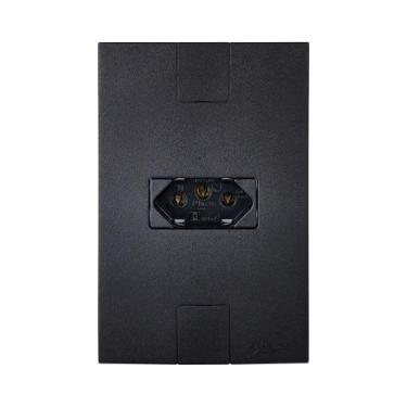 Imagem de Tomada Simples 2p 1t 250V 20A Pluzie Caprice Preto Fosco Modular