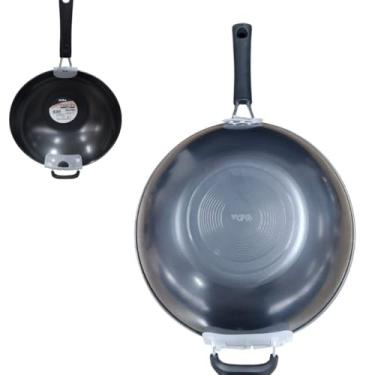 Imagem de Frigideira Antiaderente em Alumínio, 34cm de Diâmetro, Compatível com Fogão a Gás, Elétrico, Indução e Vitrocerâmico, Preta