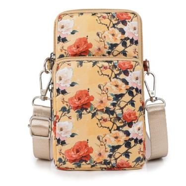 Imagem de Bolsas transversais leves pequenas bolsas para celular mini carteiras de pulso bolsa de ombro bolsa de braço bolsa de mão, Flor amarela, Small, Bolsa transversal pequena