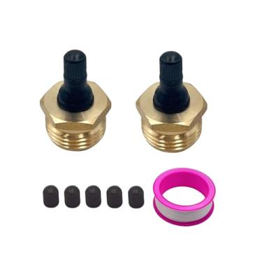 Imagem de Ulifebet 2 peças de plugue de sopro de latão RV adaptador de sopro para inverno, mangueira de ar compatível com válvula Schrader para soprar linhas de água trailers trailers trailers de viagem