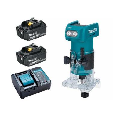 Imagem de Tupia Manual 6mm 1/4" 18V DRT52Z C/ 2 Baterias 3Ah Makita