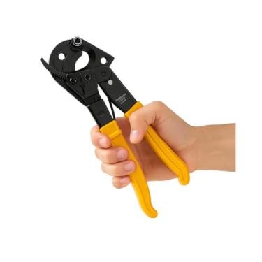 Imagem de Alicate Tesoura Corta Fios Profissional até 240mm Com Catraca Regulável Com trava De segurança Acabamento Fosfatizado Corte cabos de até 24mm