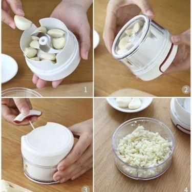 Imagem de Mini Processador De Alimentos Triturador Manual De Alho