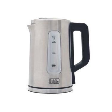 Imagem de Chaleira Elétrica Black+Decker KEPG Gourmand Gris 1,7L Seletor De Temperatura LED Azul Inox