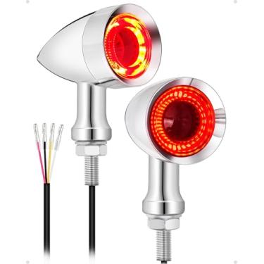 Imagem de Luz de seta traseira Benlari com 48 LEDs, indicador de pisca-pisca SMD adequado para Honda, Yamaha, Suzuki, Kawasaki, Harley Sportster (cromado, luz de seta traseira)