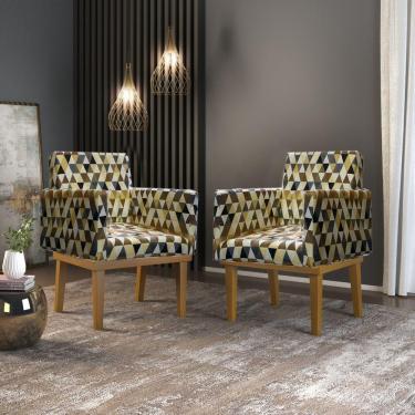 Imagem de Kit 2 Cadeiras Reforçadas Estampadas Para Mesa Sala Quarto