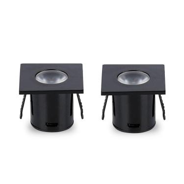 Imagem de Kit 2 Spot Para Móvel Taschibra Pik Led Quadrado Preto Bivolt 6500k Luz Fria