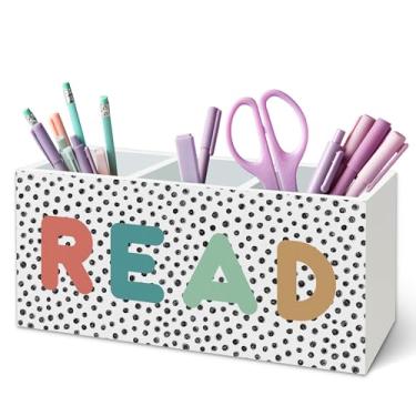 Imagem de TWRVI Suporte de caneta para amantes de livros para mesa, presentes para leitores de livros, suporte de lápis de madeira para crianças, meninos, meninas, leitura, canto, sala de aula, acessórios de