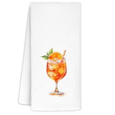 Imagem de YTRGI Aperol Spritz presentes para mulheres e homens, toalhas de bar para cozinha de bartender, toalhas de mão engraçadas de cozinha Aperol Spritz decorações, presentes de bar para mulheres e homens