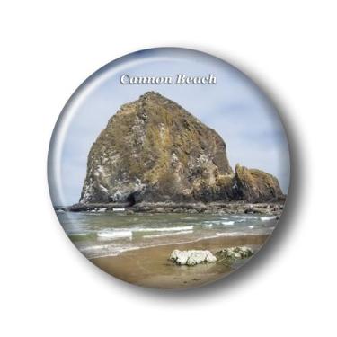 Imagem de Oregon Cannon Beach Haystack Rock Geladeira Ímãs de Geladeira Vidro Cristal 3D Canhão Praia Viagem Colecionável Lembrança Presentes Decoração de Geladeira