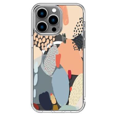 Imagem de ICEDIO Capa para iPhone 15 Pro Max com protetor de tela - compatível com carregamento sem fio, proteção aprimorada da câmera, capa transparente com design floral moderno para mulheres - Cacto com