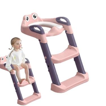 Imagem de Shakven Assento sanitário infantil com degraus, para penico - Assento de treinamento ajustável para penico - Banquinho impermeável para treinamento de penico, assento para penico para crianças,